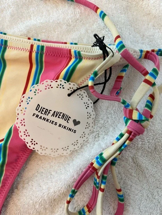 Djerf Frankie’s Sorbet Stripe Bikini Bottom L BNWT - Picture 5 of 6